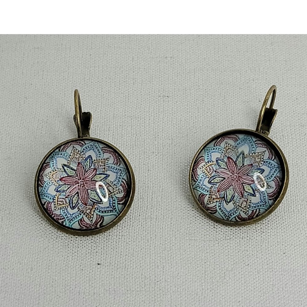 Bohemian Floral Multicolor Round Earrings